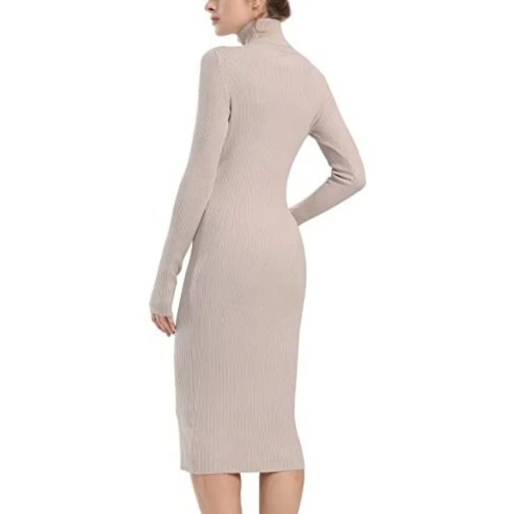 Stretch Turtleneck Slim Fit Dress Size M NWT - Picture 2 of 7
